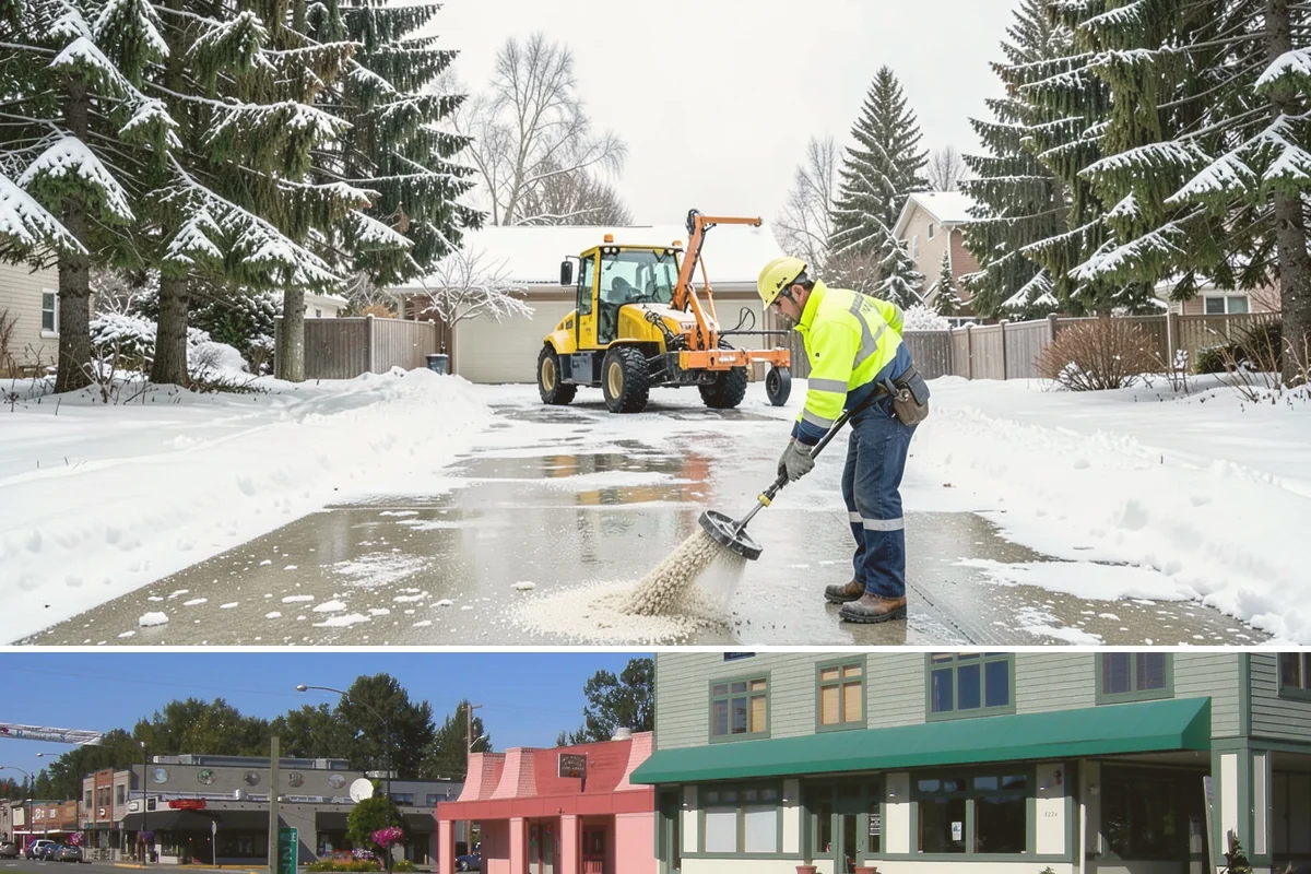 Beet Juice Deicer Application in Snoqualmie, King County, WA - Beet juice brine blends are applied ahead of colder freeze events, most often December through January.