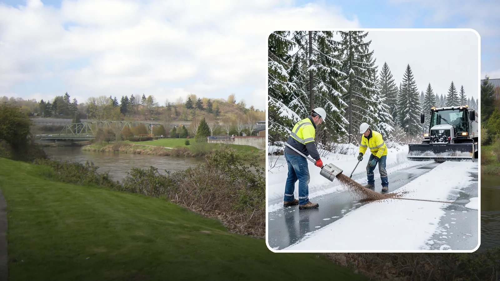 Beet Juice Deicer Application in Tukwila, King County, WA - Beet juice deicer application blends an agricultural byproduct with brine to melt ice at colder temperatures using less salt.
