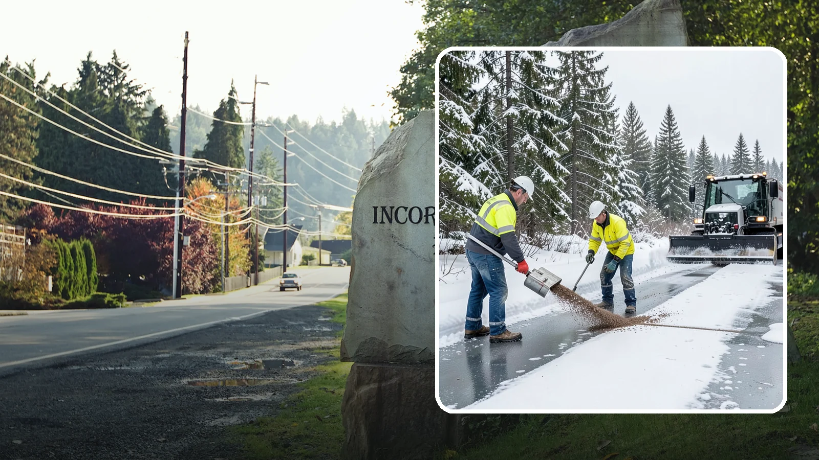 Beet Juice Deicer Application in Wilkeson, Pierce County, WA - Beet juice deicer application blends an agricultural byproduct with brine to melt ice at colder temperatures using less salt.