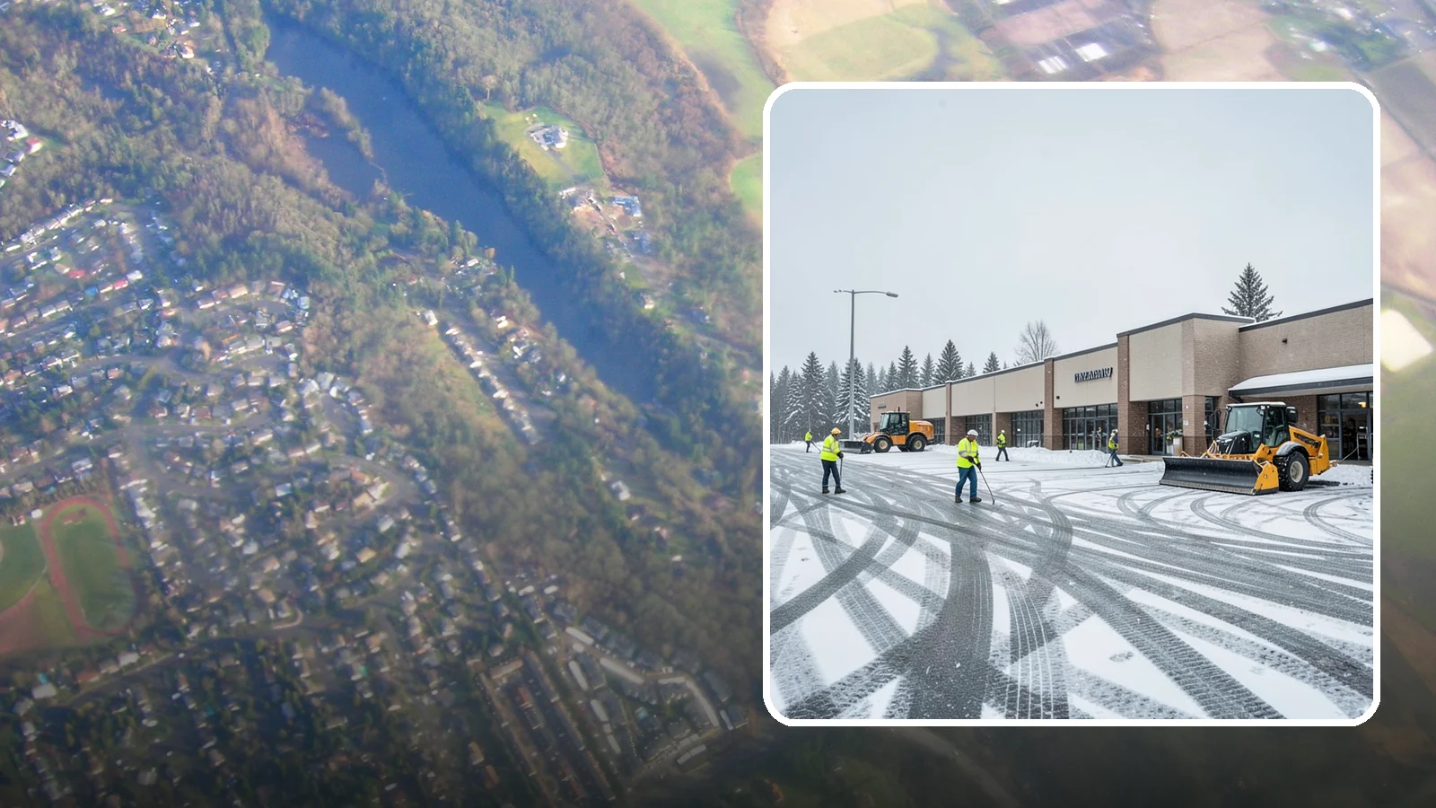 Big Box Store Snow Removal in Algona, King County, WA - When wet Cascade snow blankets a big box parking lot overnight, a plowed and salted approach is what keeps Western Washington...