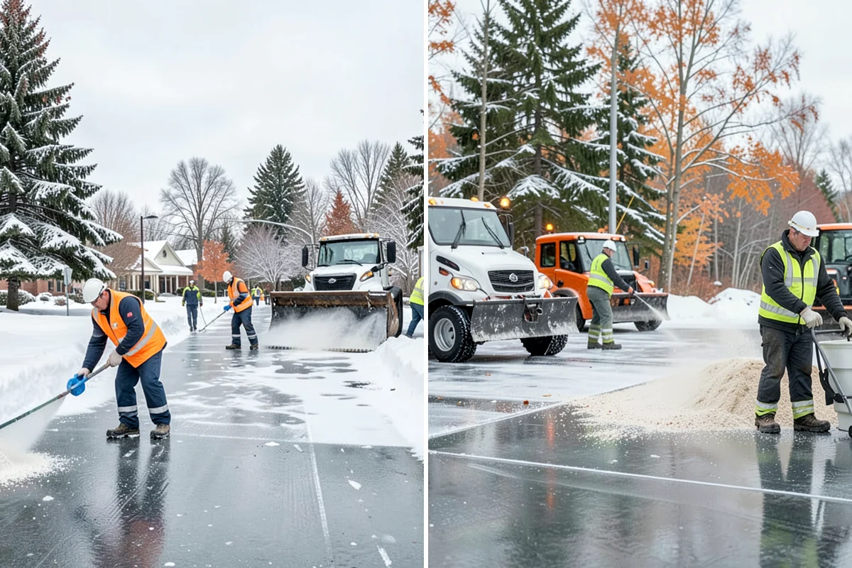 Big Box Store Snow Removal in Arlington, Snohomish County, WA - Walk your lot to map lanes, corrals, drains, and fire zones