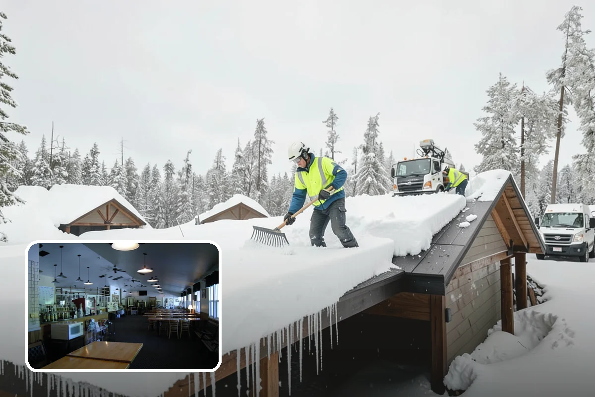 Big Box Store Snow Removal in Black Diamond, King County, WA - Wide travel lanes and cart corrals cleared before opening