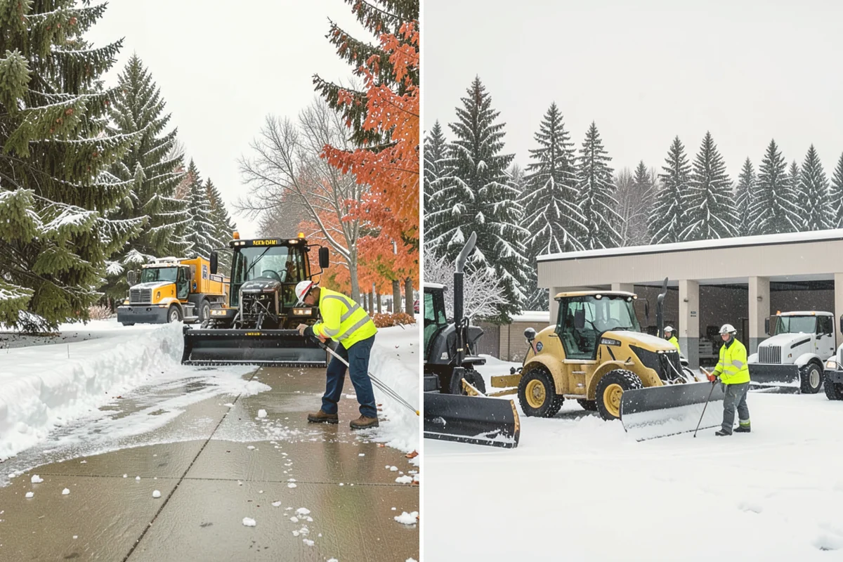 Big Box Store Snow Removal in Bothell, King County, WA - Walk your lot to map lanes, corrals, drains, and fire zones