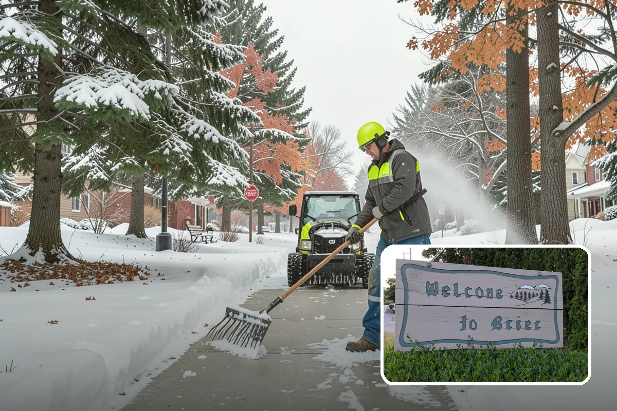 Big Box Store Snow Removal in Brier, Snohomish County, WA - Wide travel lanes and cart corrals cleared before opening