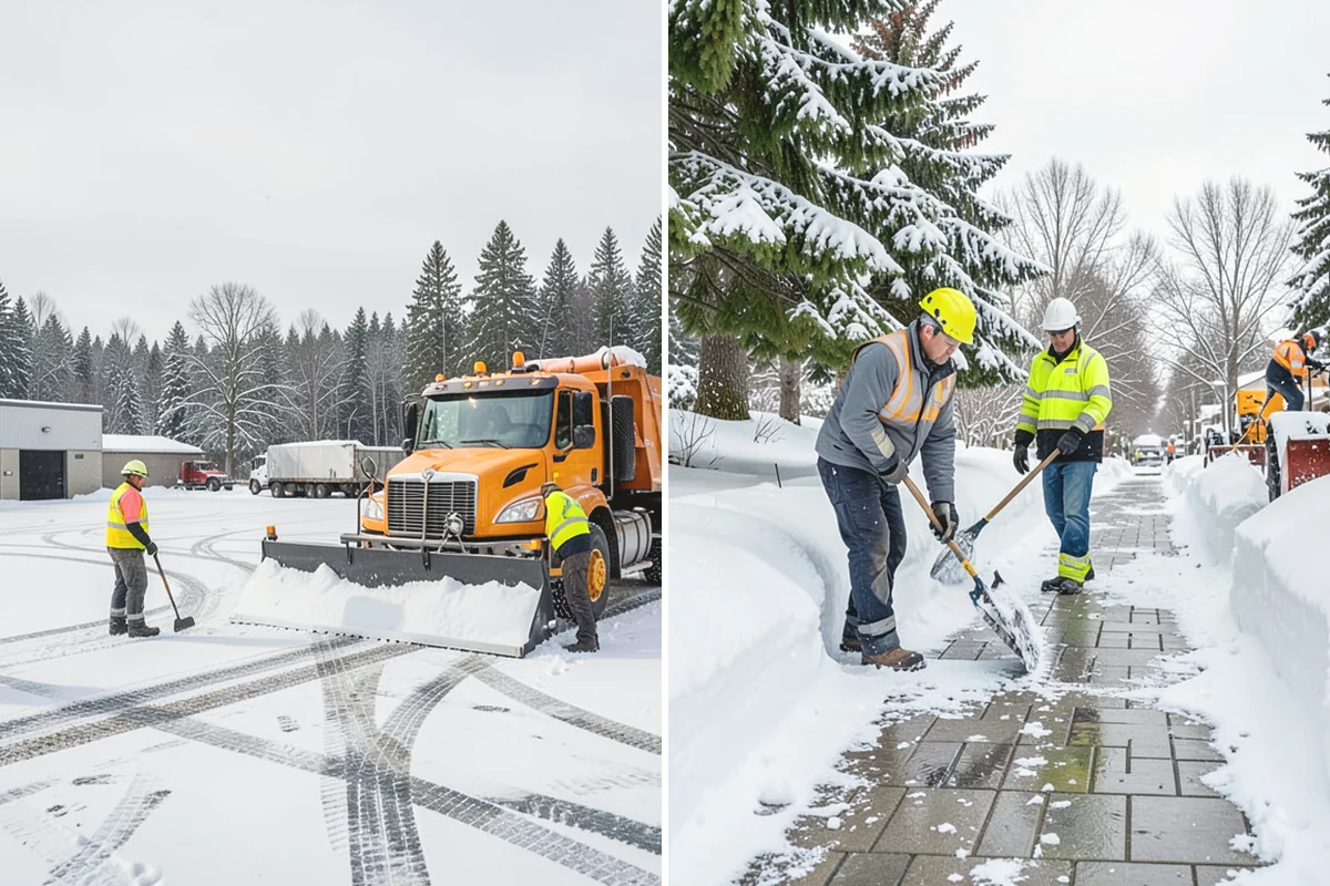 Big Box Store Snow Removal in Covington, King County, WA - Walk your lot to map lanes, corrals, drains, and fire zones