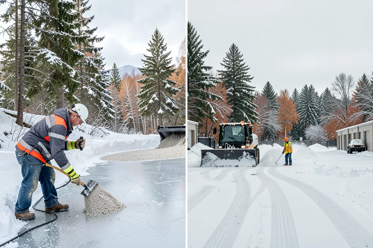 Big Box Store Snow Removal in Everett, Snohomish County, WA - Walk your lot to map lanes, corrals, drains, and fire zones
