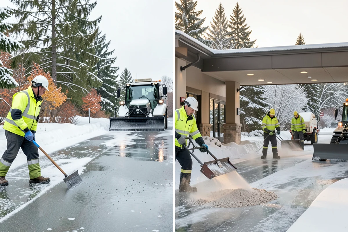 Big Box Store Snow Removal in Federal Way, King County, WA - Walk your lot to map lanes, corrals, drains, and fire zones