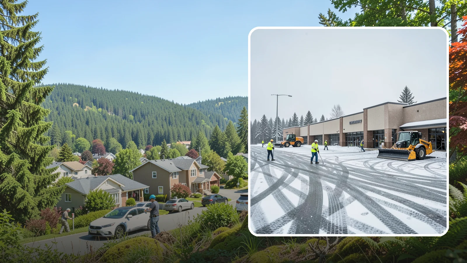 Big Box Store Snow Removal in Index, Snohomish County, WA - When wet Cascade snow blankets a big box parking lot overnight, a plowed and salted approach is what keeps Western Washington...