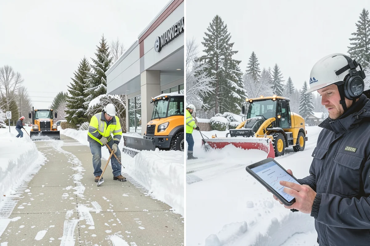 Big Box Store Snow Removal in Issaquah, King County, WA - Walk your lot to map lanes, corrals, drains, and fire zones