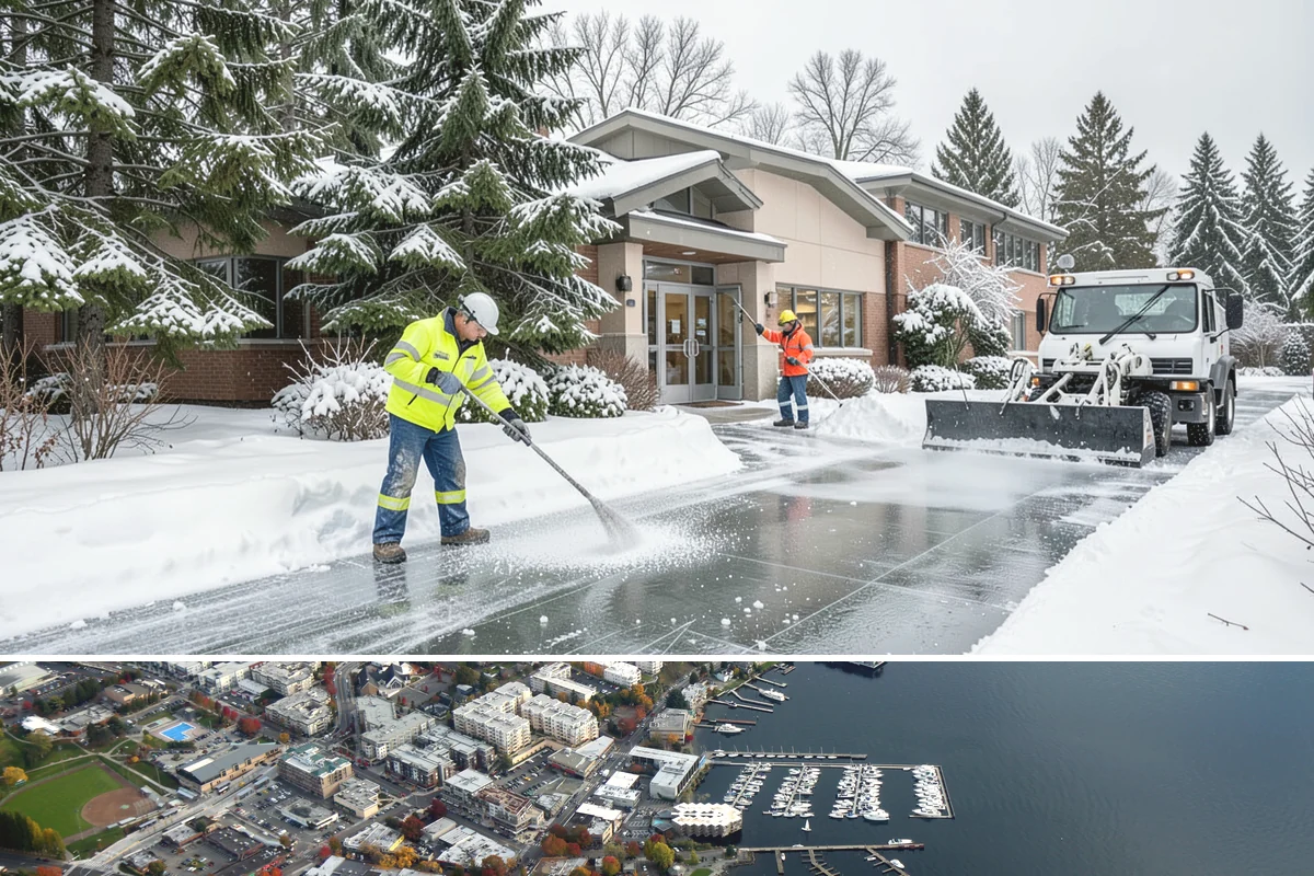 Big Box Store Snow Removal in Kirkland, King County, WA - Western Washington big box lots see most events between late November and February, usually from short lowland snaps rather than...