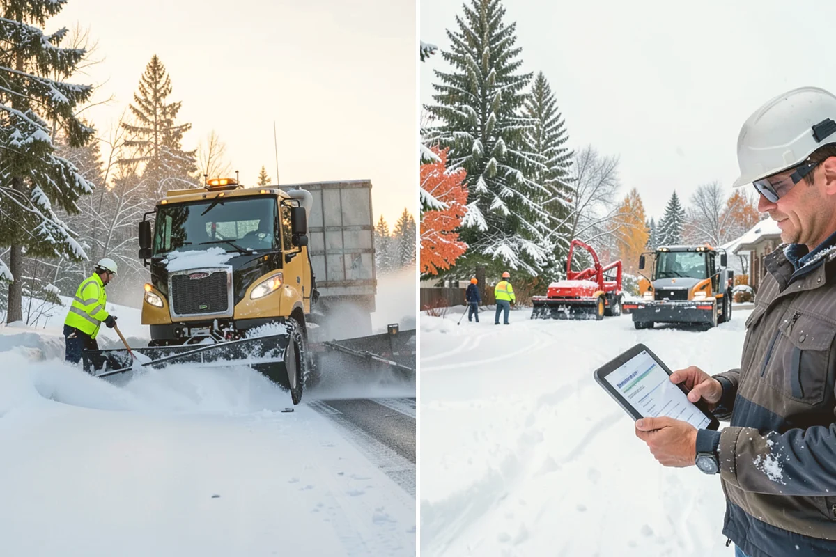 Big Box Store Snow Removal in Langley, Island County, WA - Walk your lot to map lanes, corrals, drains, and fire zones