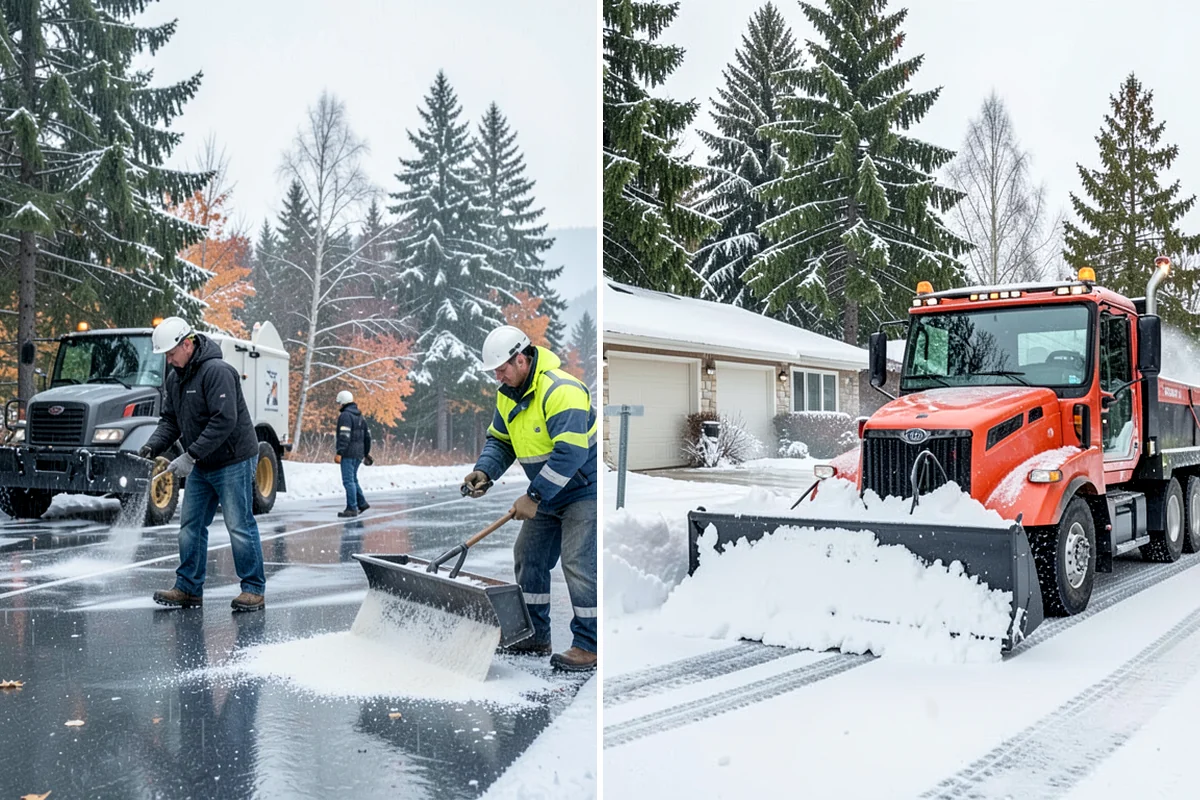Big Box Store Snow Removal in Maple Valley, King County, WA - Walk your lot to map lanes, corrals, drains, and fire zones