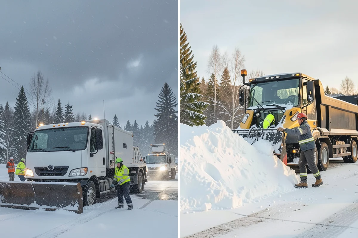 Big Box Store Snow Removal in Marysville, Snohomish County, WA - Walk your lot to map lanes, corrals, drains, and fire zones