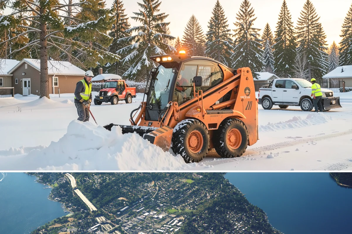 Big Box Store Snow Removal in Mercer Island, King County, WA - Western Washington big box lots see most events between late November and February, usually from short lowland snaps rather than...