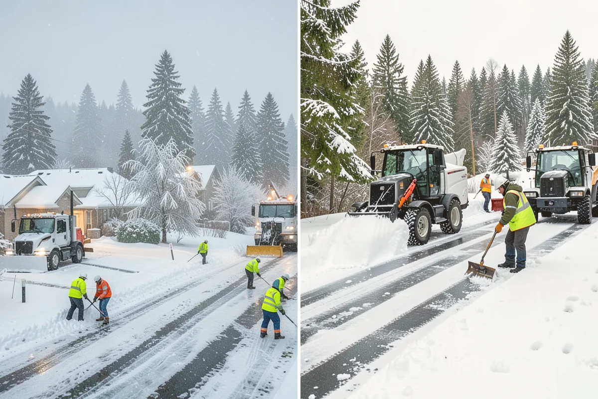 Big Box Store Snow Removal in Milton, King County, WA - Walk your lot to map lanes, corrals, drains, and fire zones