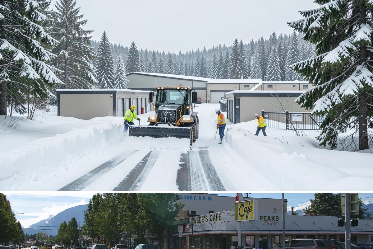 Big Box Store Snow Removal in North Bend, King County, WA - Western Washington big box lots see most events between late November and February, usually from short lowland snaps rather than...