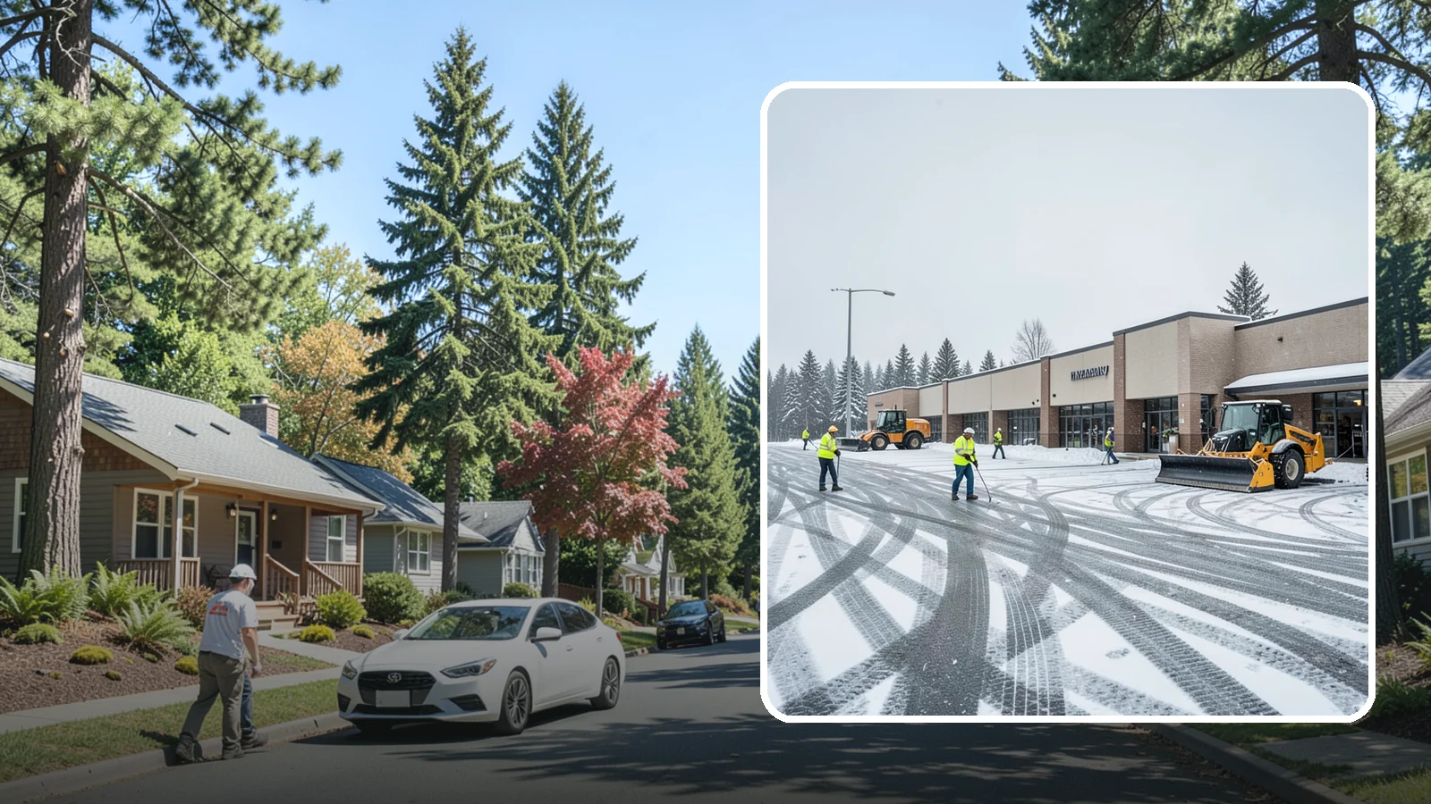 Big Box Store Snow Removal in Orting, Pierce County, WA - When wet Cascade snow blankets a big box parking lot overnight, a plowed and salted approach is what keeps Western Washington...