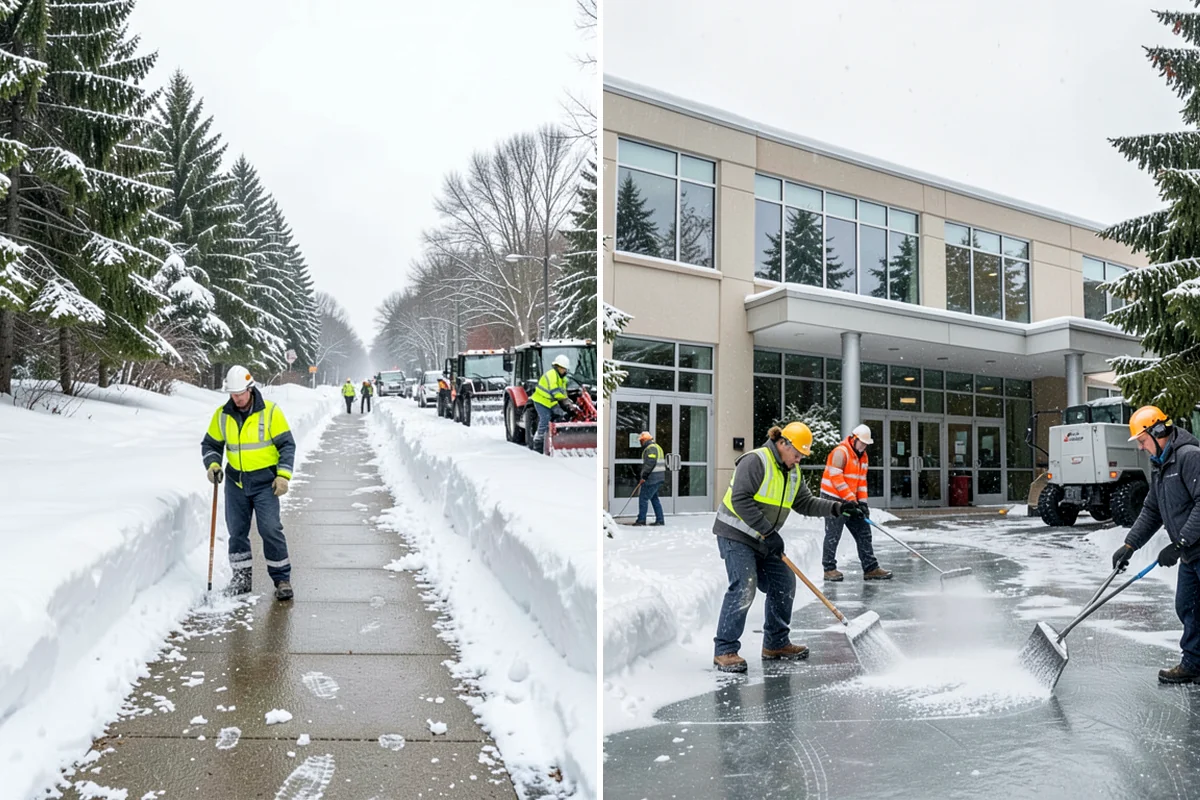 Big Box Store Snow Removal in Pacific, King County, WA - Walk your lot to map lanes, corrals, drains, and fire zones