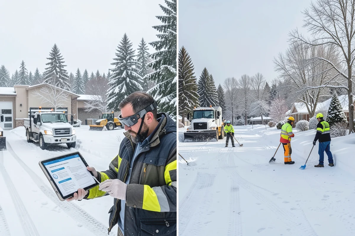 Big Box Store Snow Removal in Redmond, King County, WA - Walk your lot to map lanes, corrals, drains, and fire zones