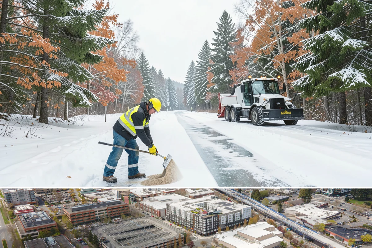 Big Box Store Snow Removal in Redmond, King County, WA - Western Washington big box lots see most events between late November and February, usually from short lowland snaps rather than...