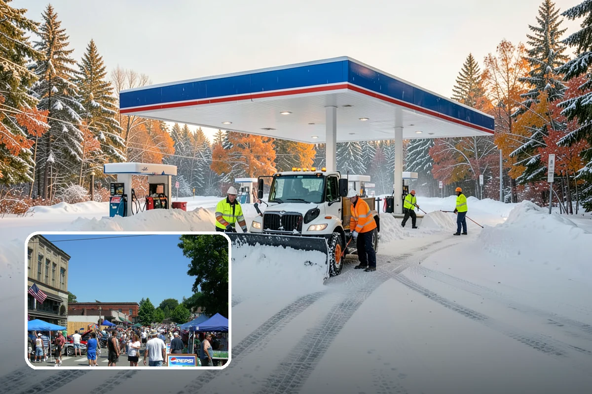 Big Box Store Snow Removal in Snohomish, Snohomish County, WA - Wide travel lanes and cart corrals cleared before opening