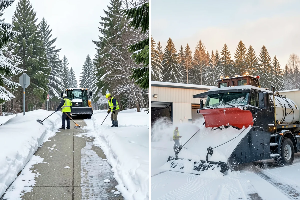 Big Box Store Snow Removal in Snoqualmie, King County, WA - Walk your lot to map lanes, corrals, drains, and fire zones