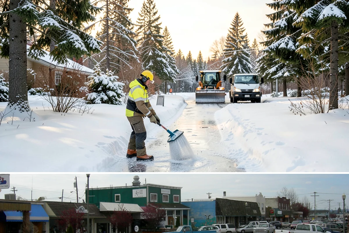 Big Box Store Snow Removal in Stanwood, Snohomish County, WA - Western Washington big box lots see most events between late November and February, usually from short lowland snaps rather than...