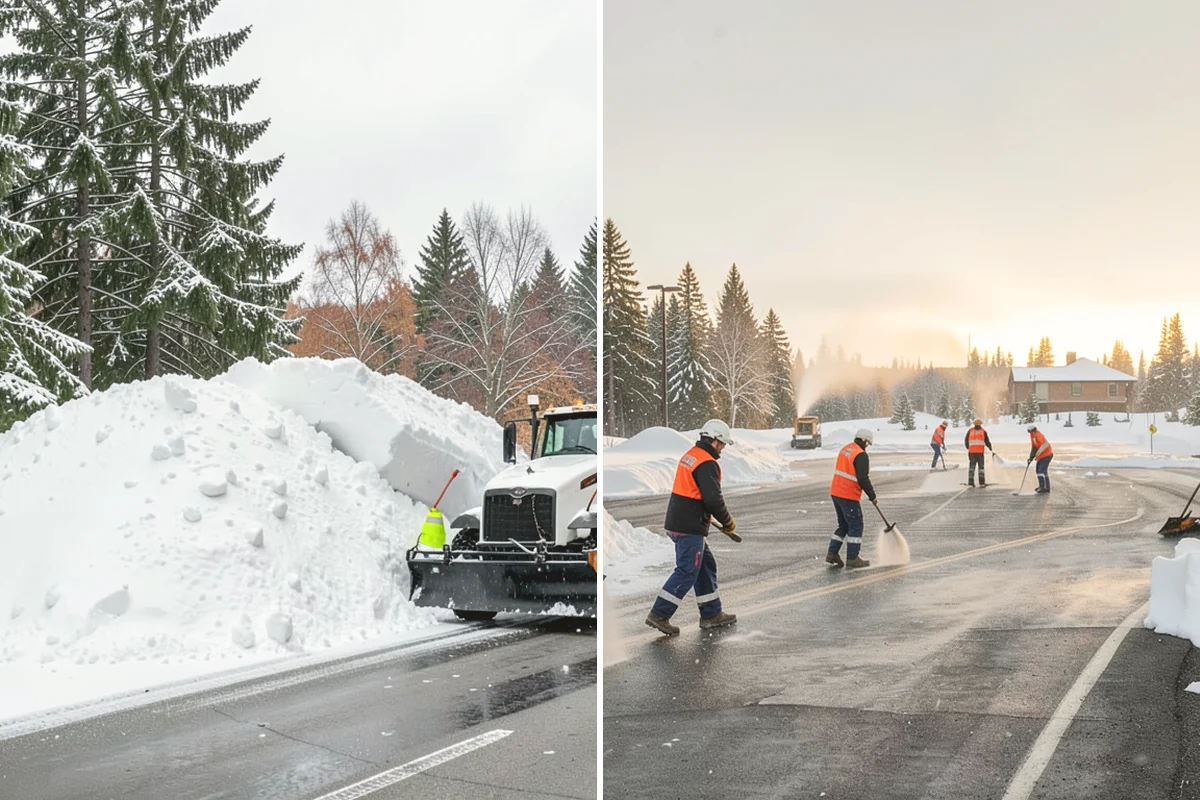 Big Box Store Snow Removal in Steilacoom, Pierce County, WA - Walk your lot to map lanes, corrals, drains, and fire zones