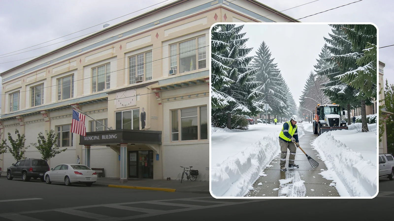Bike Lane Clearing in Anacortes, Skagit County, WA - Clearing of on-property and campus bike lanes so year-round Puget Sound cyclists are not forced into traffic.