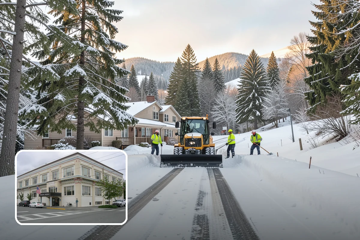 Bike Lane Clearing in Anacortes, Skagit County, WA - Keeps cyclists out of vehicle lanes during snow