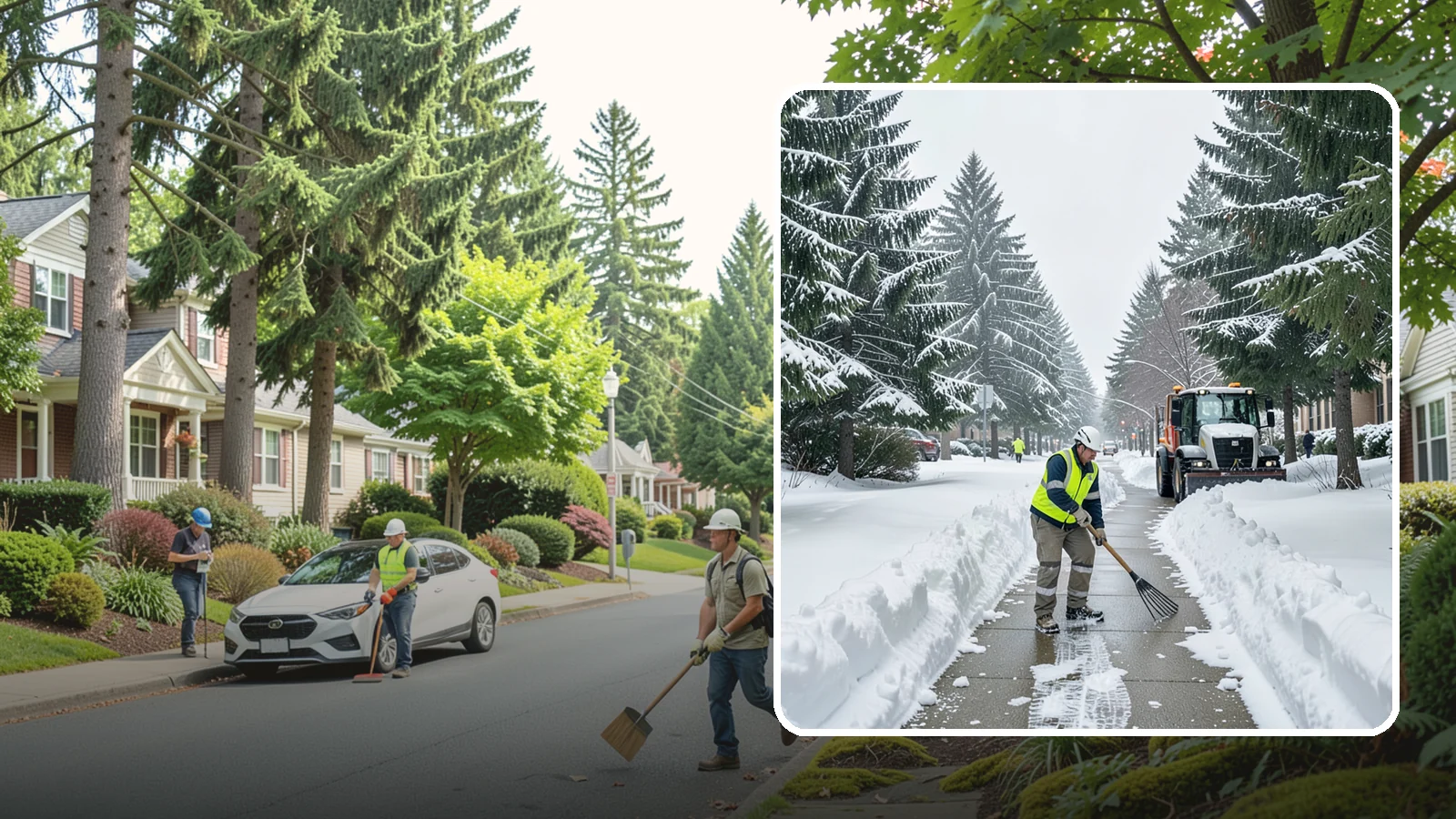 Bike Lane Clearing in Beaux Arts Village, King County, WA - Clearing of on-property and campus bike lanes so year-round Puget Sound cyclists are not forced into traffic.