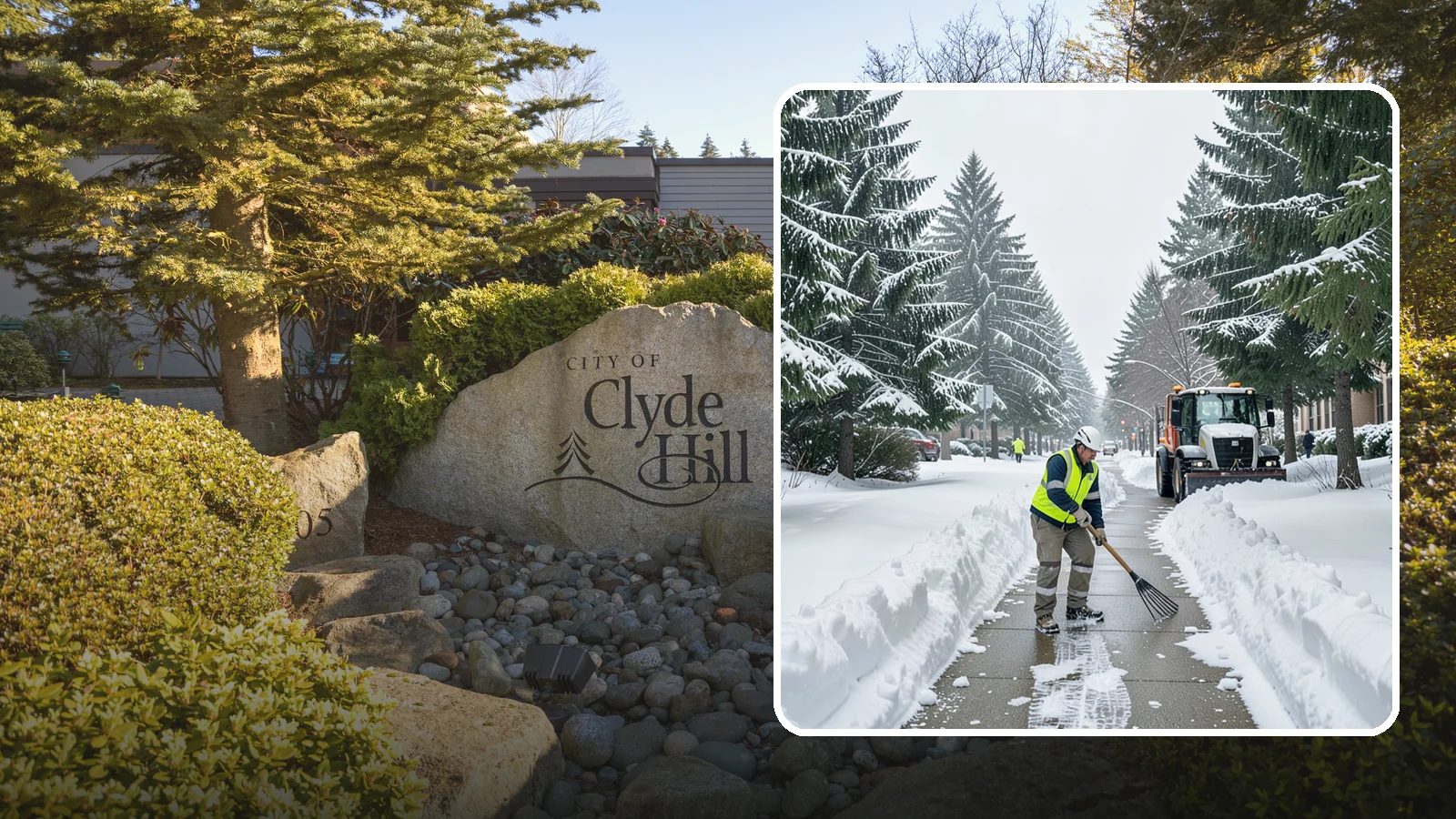 Bike Lane Clearing in Clyde Hill, King County, WA - Clearing of on-property and campus bike lanes so year-round Puget Sound cyclists are not forced into traffic.