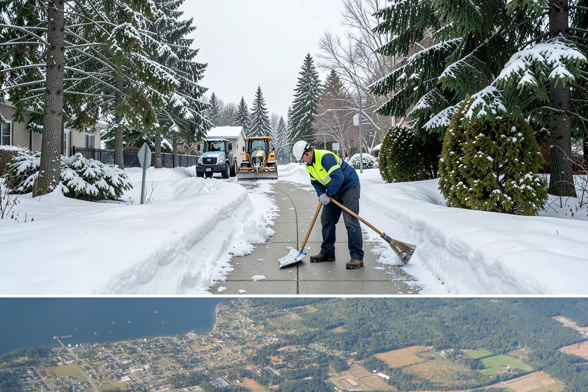 Bike Lane Clearing in Coupeville, Island County, WA - Add bike-lane clearing to your winter plan before the December cold snaps that catch commuters off guard.