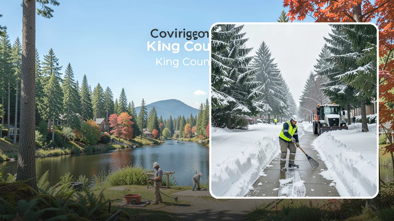 Bike Lane Clearing in Covington, King County, WA - Clearing of on-property and campus bike lanes so year-round Puget Sound cyclists are not forced into traffic.