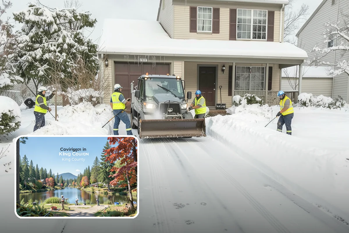 Bike Lane Clearing in Covington, King County, WA - Keeps cyclists out of vehicle lanes during snow