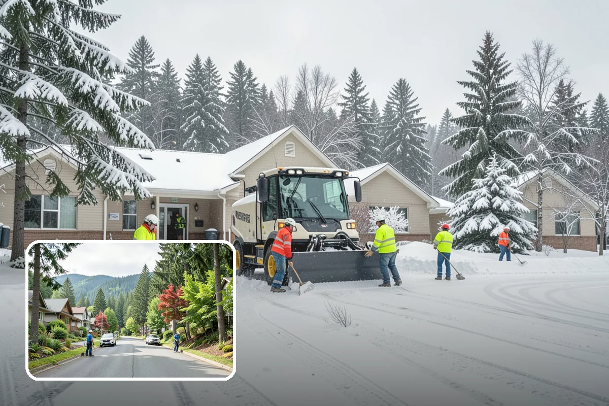 Bike Lane Clearing in Darrington, Snohomish County, WA - Keeps cyclists out of vehicle lanes during snow