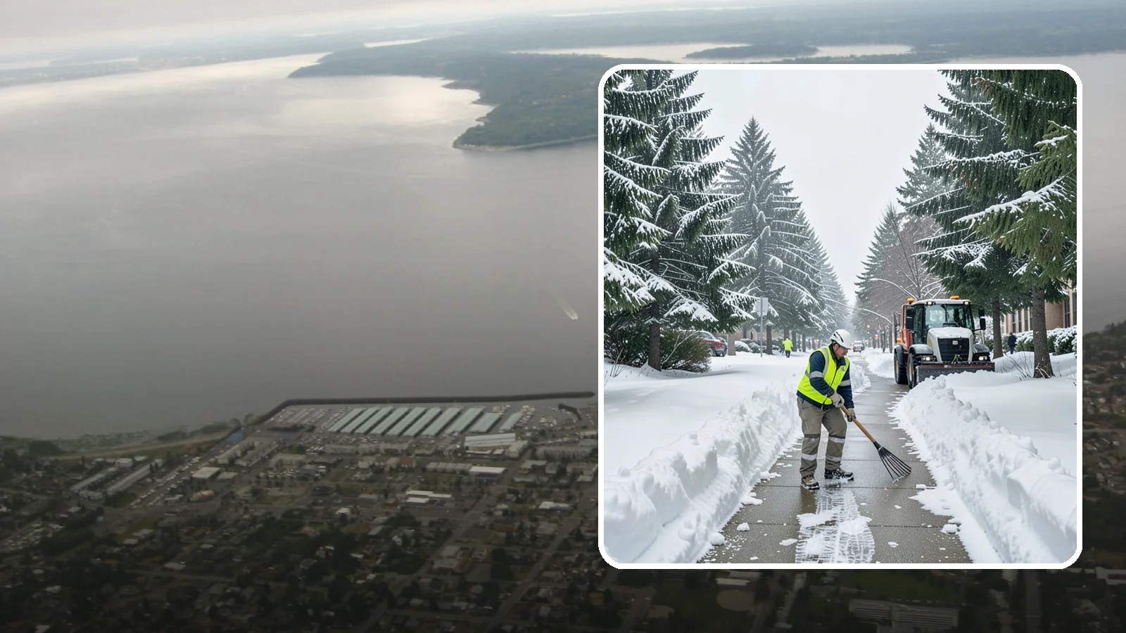 Bike Lane Clearing in Des Moines, King County, WA - Clearing of on-property and campus bike lanes so year-round Puget Sound cyclists are not forced into traffic.
