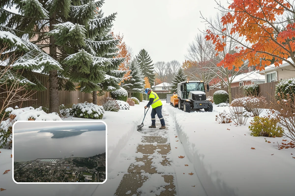 Bike Lane Clearing in Des Moines, King County, WA - Keeps cyclists out of vehicle lanes during snow