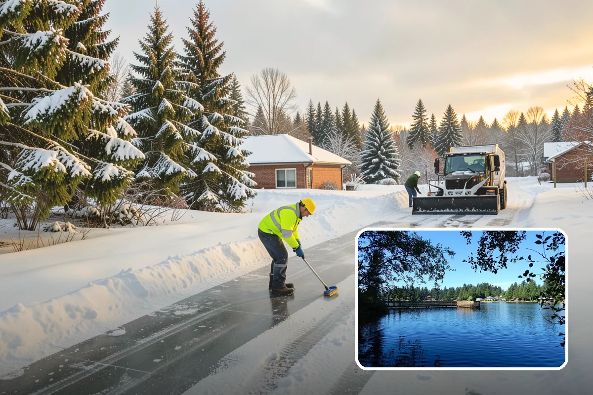 Bike Lane Clearing in Federal Way, King County, WA - Keeps cyclists out of vehicle lanes during snow