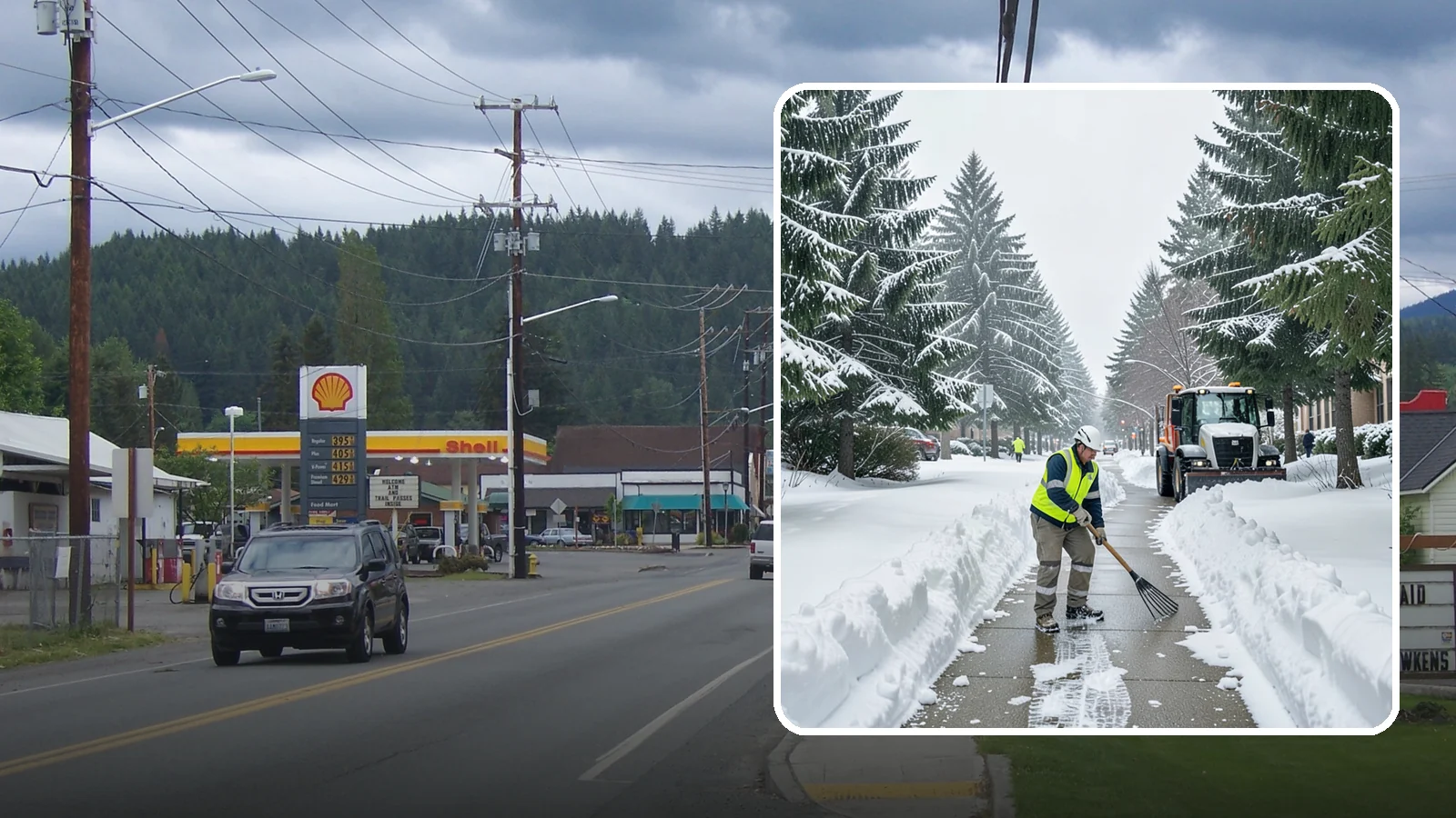 Bike Lane Clearing in Granite Falls, Snohomish County, WA - Clearing of on-property and campus bike lanes so year-round Puget Sound cyclists are not forced into traffic.