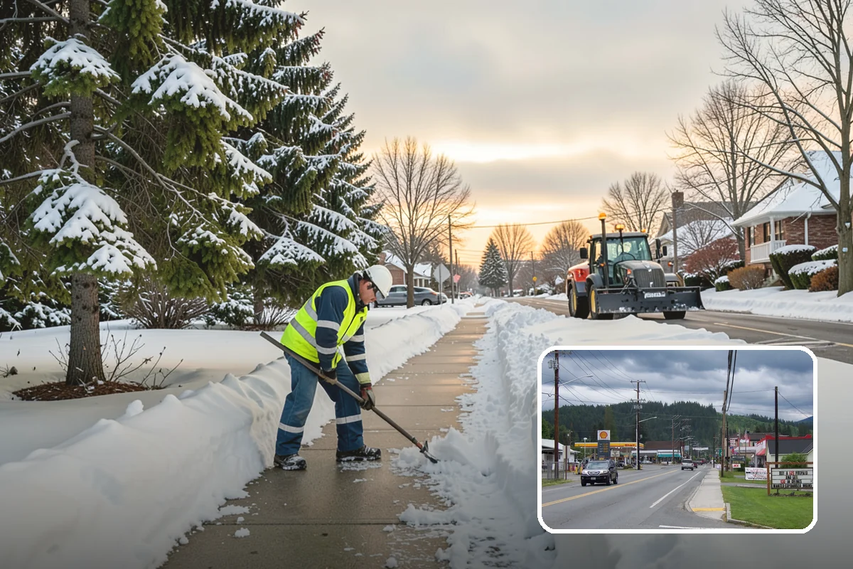 Bike Lane Clearing in Granite Falls, Snohomish County, WA - Keeps cyclists out of vehicle lanes during snow