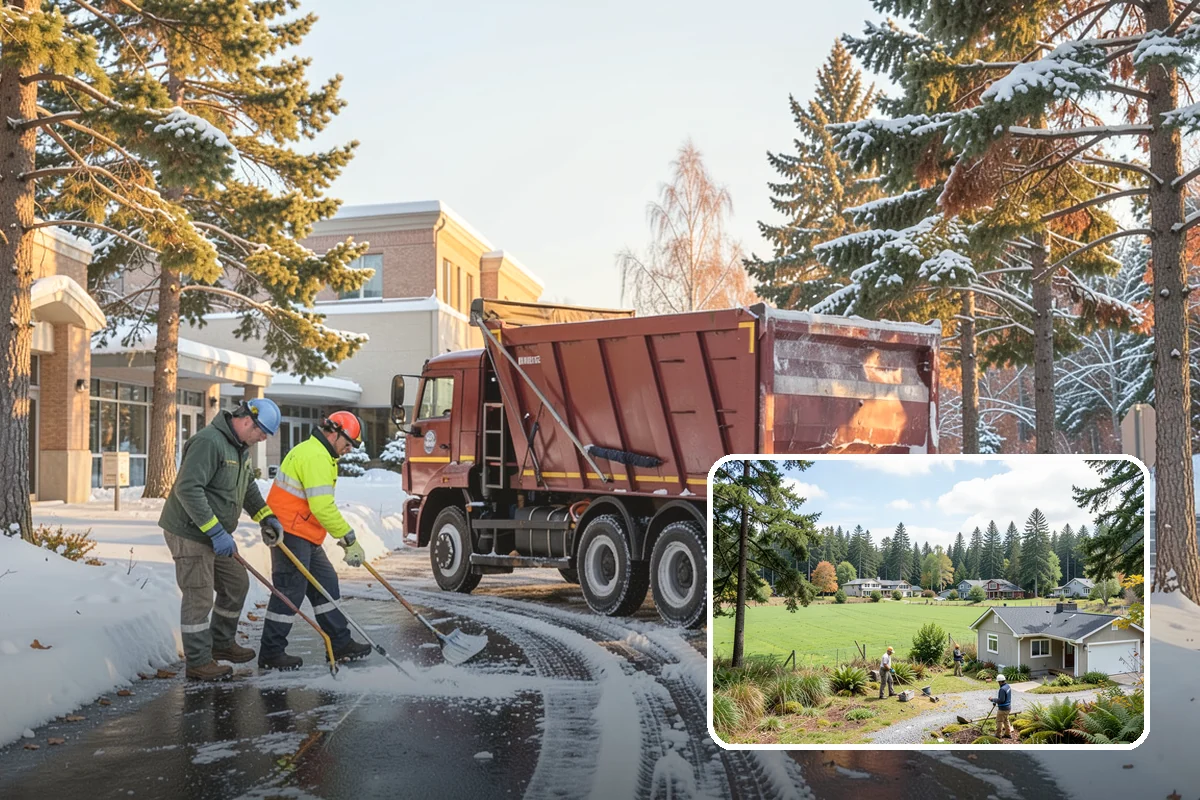 Bike Lane Clearing in Lyman, Skagit County, WA - Keeps cyclists out of vehicle lanes during snow