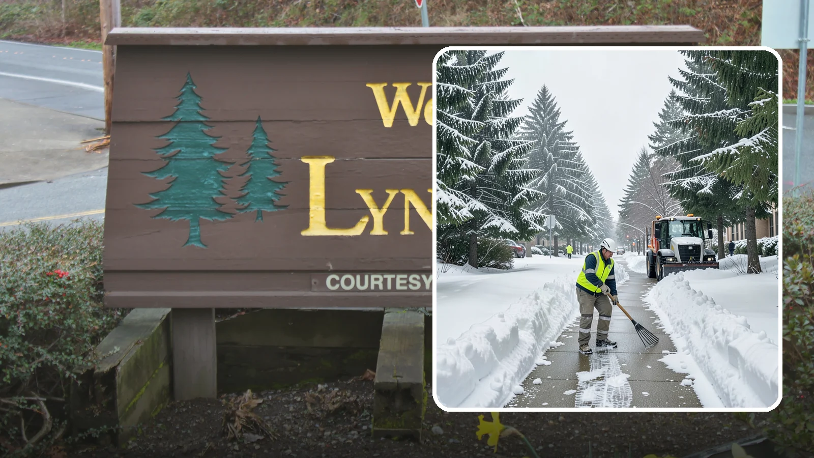 Bike Lane Clearing in Lynnwood, Snohomish County, WA - Clearing of on-property and campus bike lanes so year-round Puget Sound cyclists are not forced into traffic.