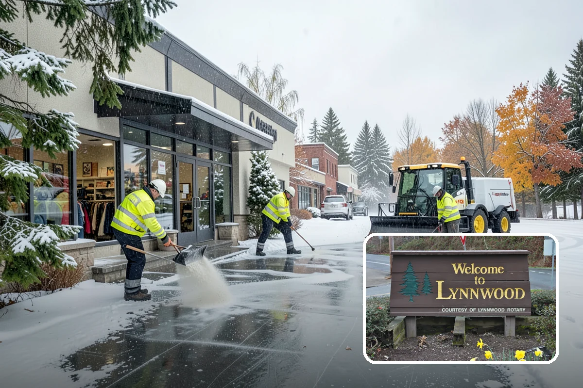 Bike Lane Clearing in Lynnwood, Snohomish County, WA - Keeps cyclists out of vehicle lanes during snow