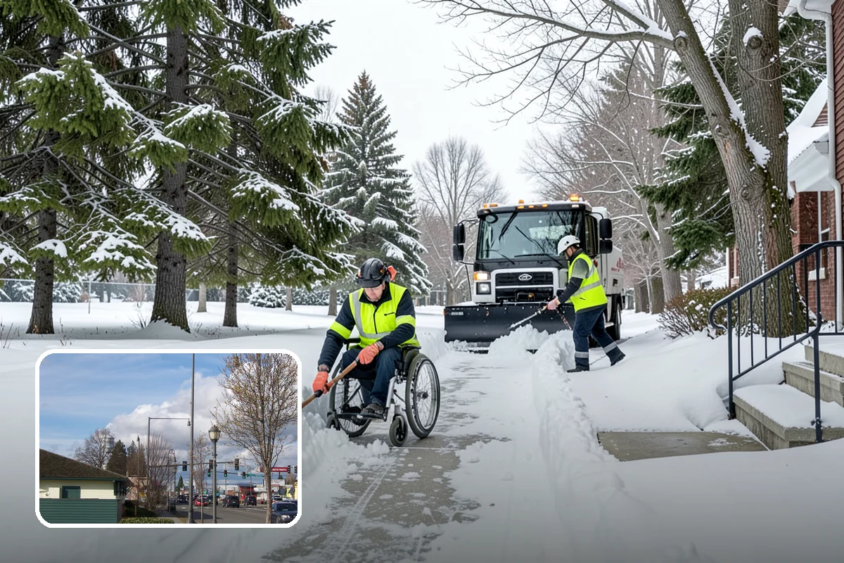 Bike Lane Clearing in Marysville, Snohomish County, WA - Keeps cyclists out of vehicle lanes during snow