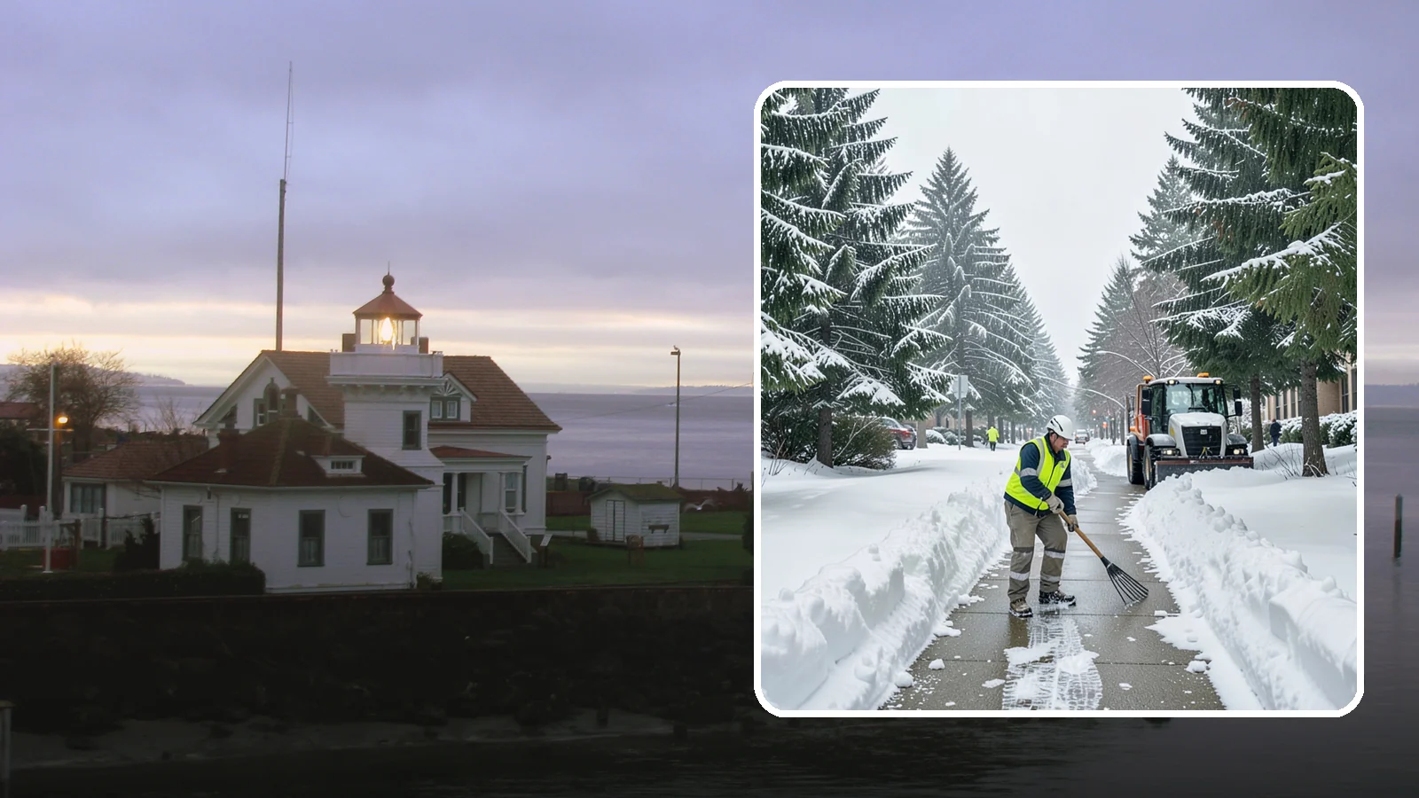 Bike Lane Clearing in Mukilteo, Snohomish County, WA - Clearing of on-property and campus bike lanes so year-round Puget Sound cyclists are not forced into traffic.