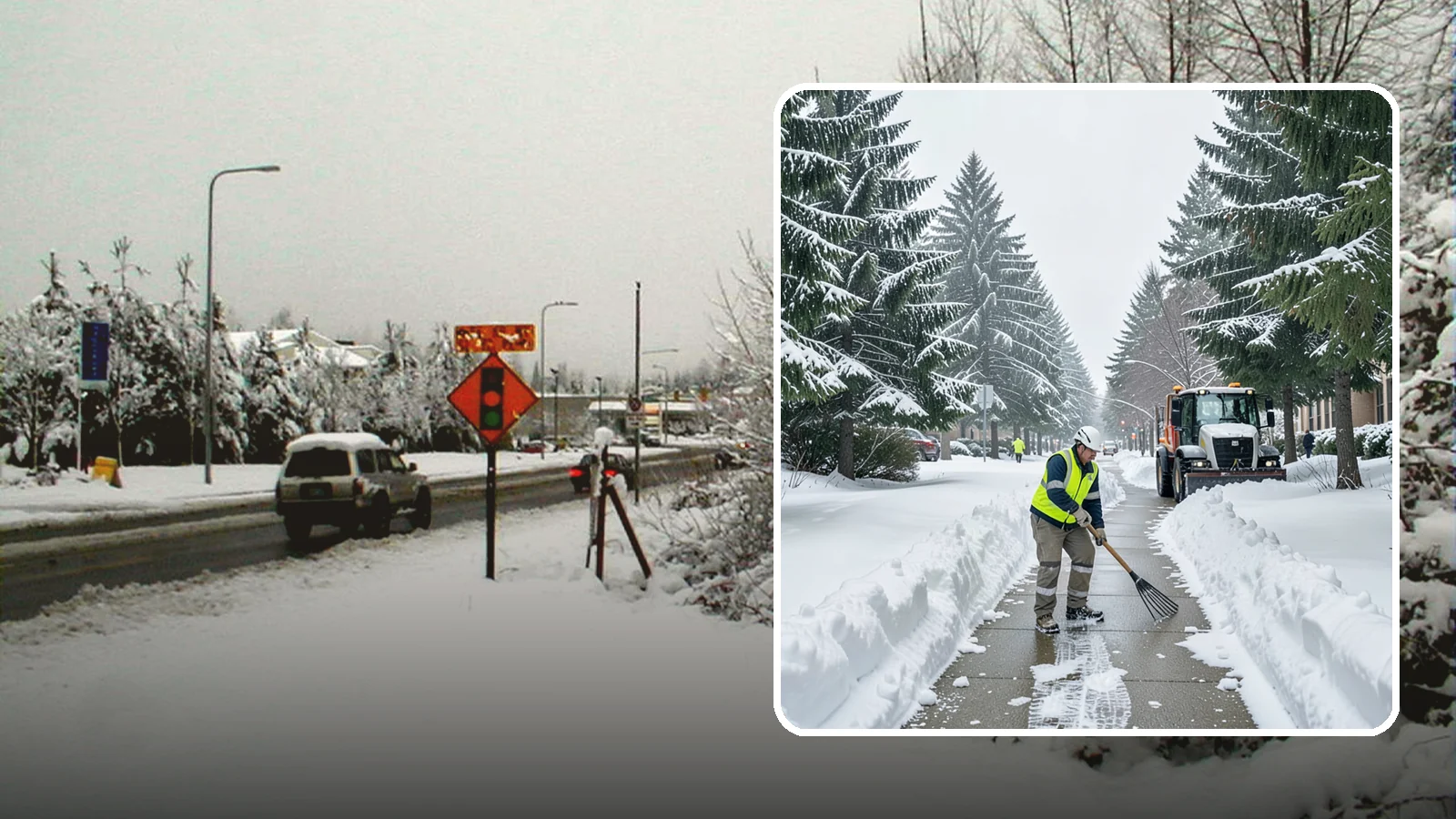 Bike Lane Clearing in Newcastle, King County, WA - Clearing of on-property and campus bike lanes so year-round Puget Sound cyclists are not forced into traffic.