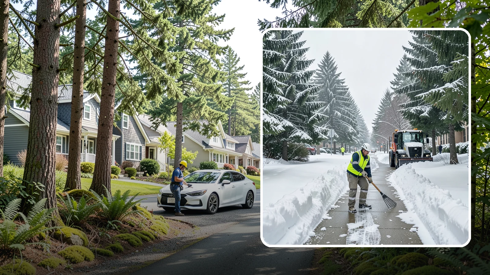Bike Lane Clearing in Normandy Park, King County, WA - Clearing of on-property and campus bike lanes so year-round Puget Sound cyclists are not forced into traffic.