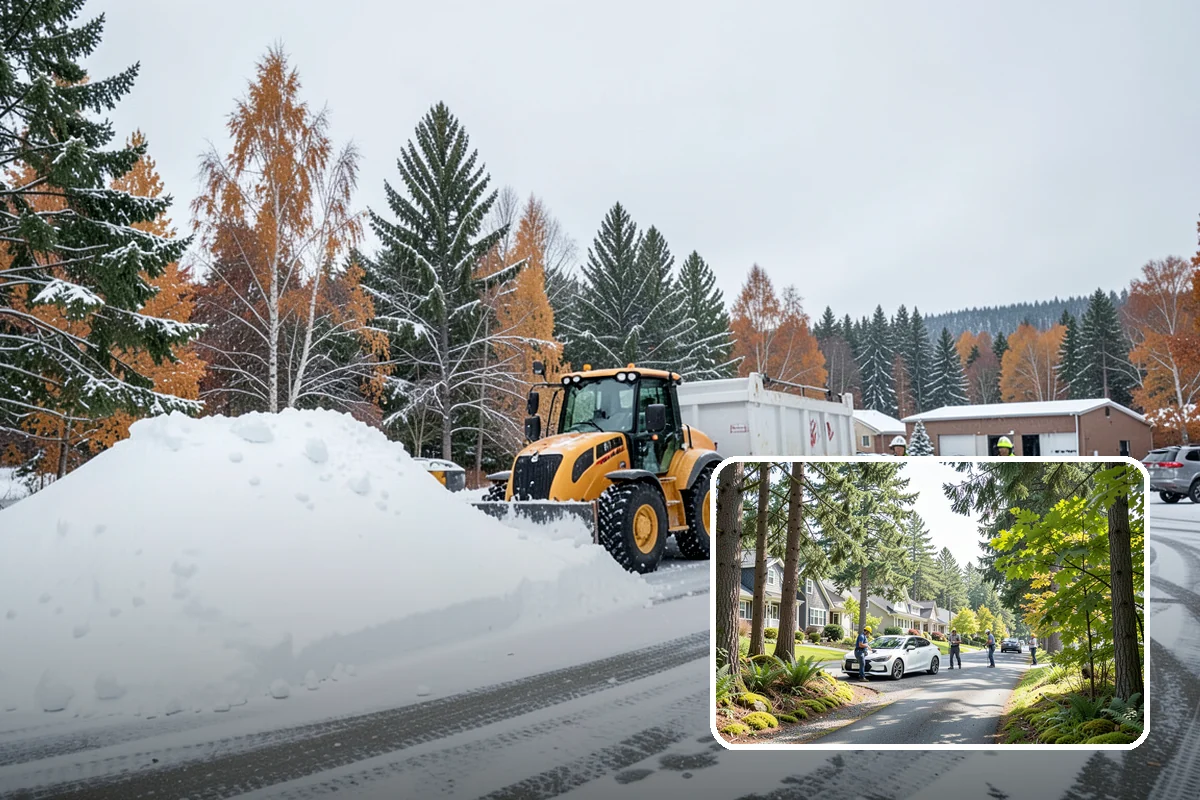 Bike Lane Clearing in Normandy Park, King County, WA - Keeps cyclists out of vehicle lanes during snow