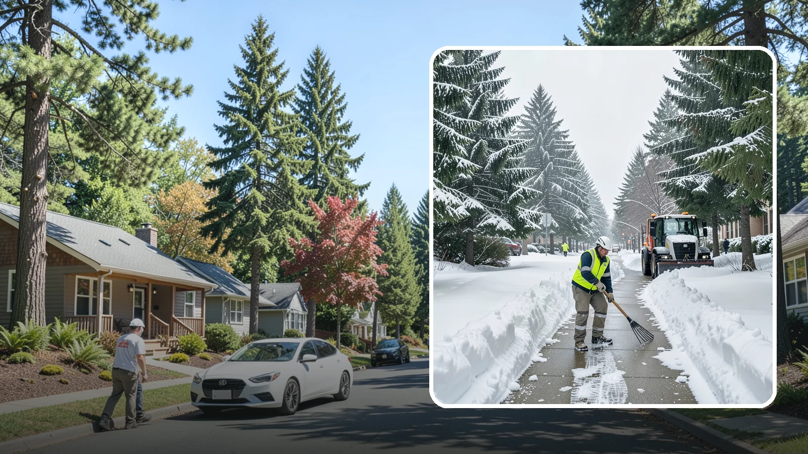 Bike Lane Clearing in Orting, Pierce County, WA - Clearing of on-property and campus bike lanes so year-round Puget Sound cyclists are not forced into traffic.